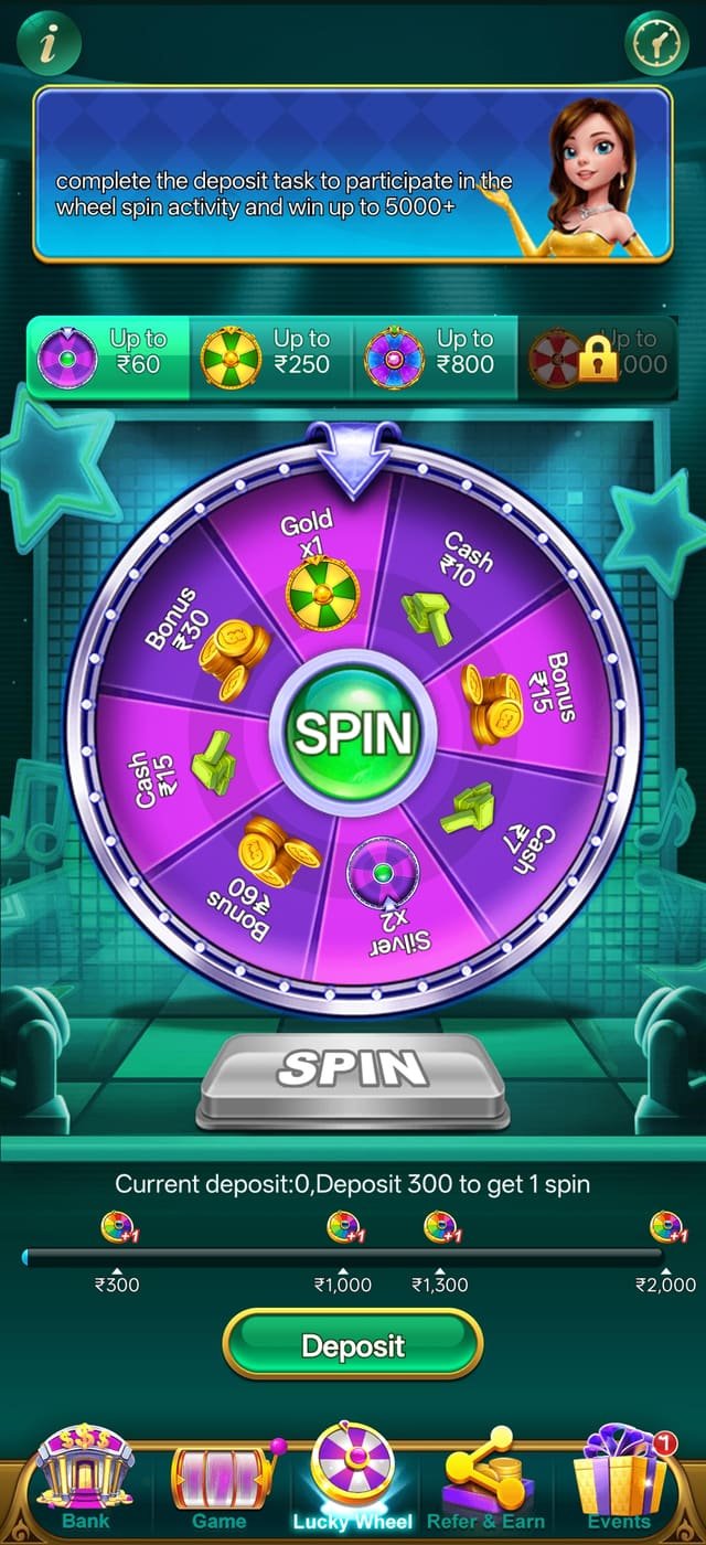 YonoBets Game app lucky wheel with deposit bonus rewards